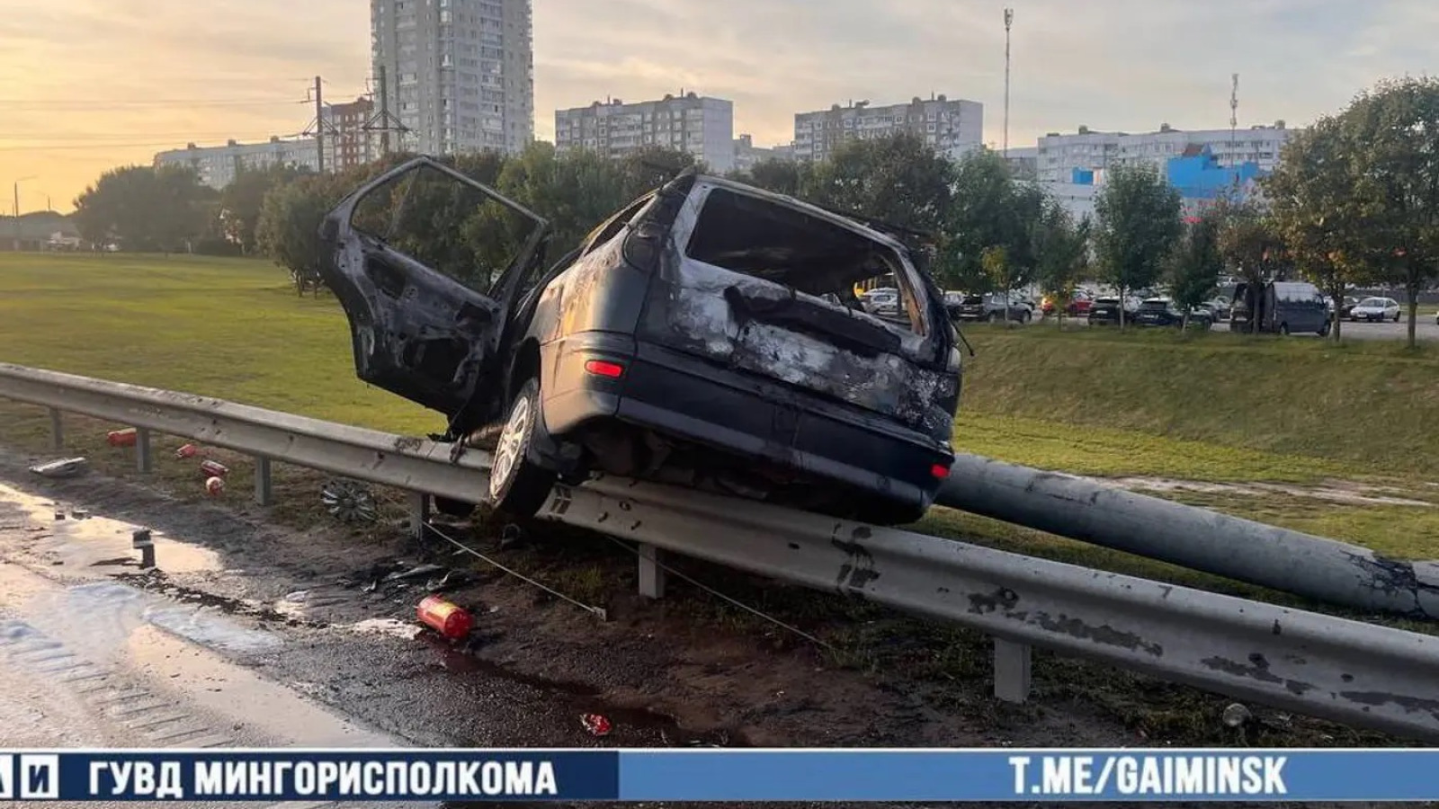 ДТП на МКАД: после столкновения загорелся Fiat